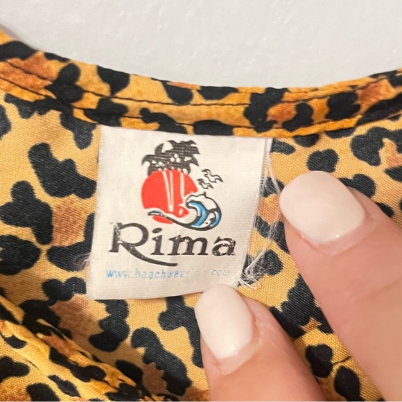 Vintage Rima Sleeveless Vest/Top Size Medium Tiger Animal Print with Tie - Picture 6 of 9